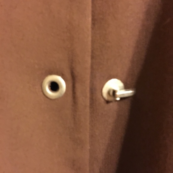 Dialogue brown lined jacket snap buttons front - Picture 4 of 6